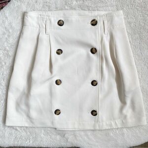 Banana Republic Mini White Double Button Skirt